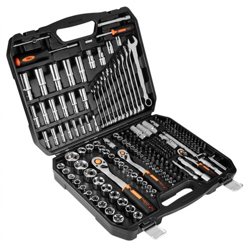 Klucze nasadowe NEO TOOLS zestaw 219 szt. CrV 1/2" 3/8" 1/4"