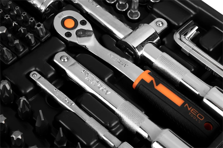 Klucze nasadowe NEO TOOLS zestaw 219 szt. CrV 1/2" 3/8" 1/4"