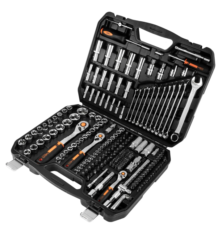 Klucze nasadowe NEO TOOLS zestaw 219 szt. CrV 1/2" 3/8" 1/4"