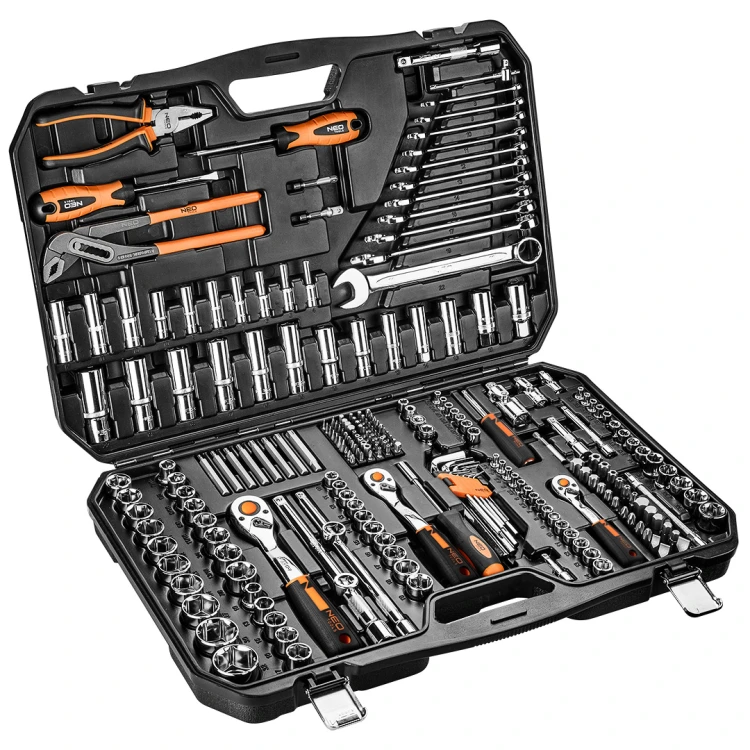 Klucze nasadowe NEO TOOLS zestaw233 szt. CrV 1/2" 3/8" 1/4"