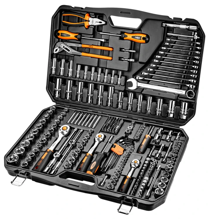 Klucze nasadowe NEO TOOLS zestaw233 szt. CrV 1/2" 3/8" 1/4"
