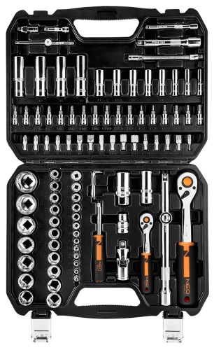 Klucze nasadowe NEO TOOLS zestaw 94 szt. CrV 1/2" 1/4"
