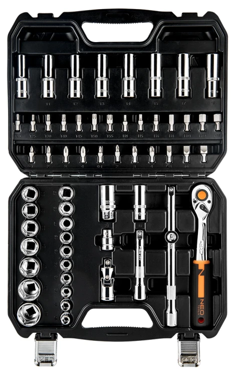 Klucze nasadowe NEO TOOLS zestaw 58 szt. CrV 1/2"