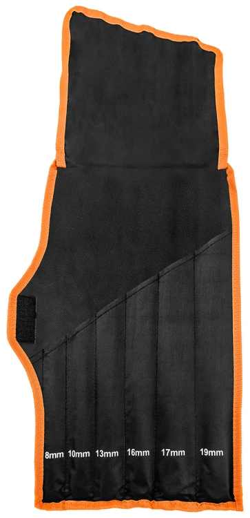Klucze oczkowe NEO TOOLS z grzechotką, długie zestaw 6 szt. 8 - 19 mm, miękkie etui