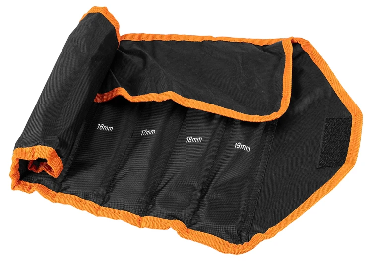 Klucze płasko-oczkowe NEO TOOLS z grzechotką i przełącznikiem zestaw 12 szt. 8 - 19 mm, miękkie etui