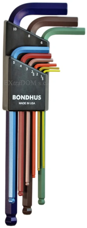  Klucze imbusowe Bondhus ColorGuard 9 szt. z kulkami 69499 x 10 kompletów