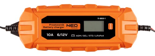 Prostownik automatyczny NEO TOOLS 10A/160W 3-200Ah do akumulatorów kwasowych / AGM / GEL
