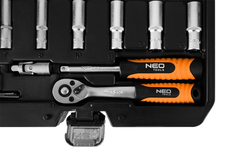Klucze nasadowe NEO TOOLS 1/4" 55 szt. satynowy
