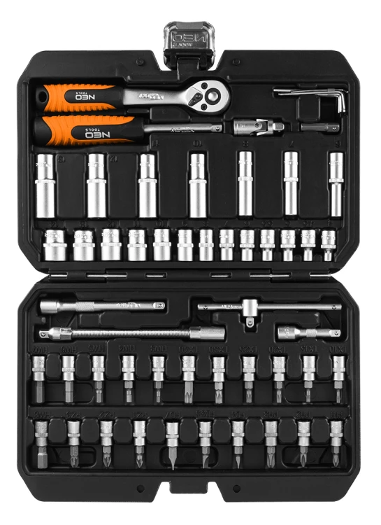 Klucze nasadowe NEO TOOLS 1/4" 55 szt. satynowy