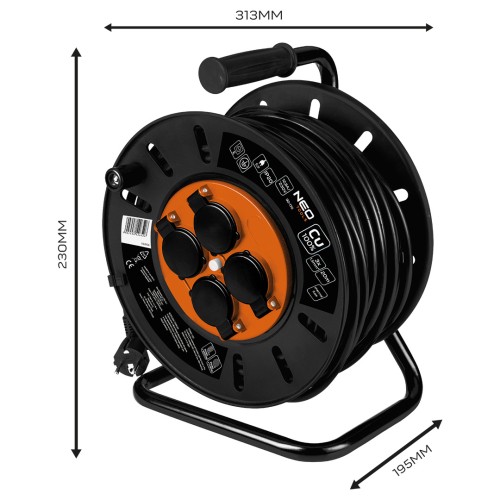 Przedłużacz bębnowy 20 m NEO TOOLS 3 x 1.5 mm2