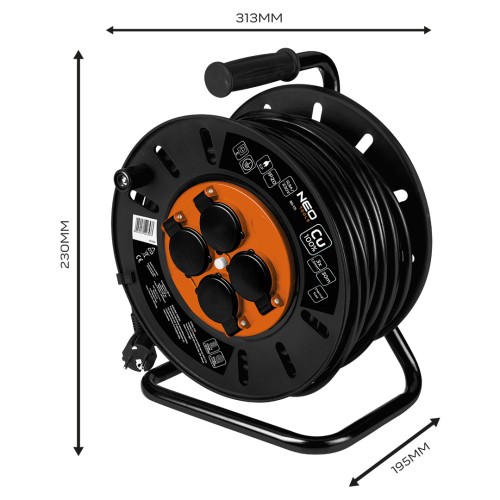 Przedłużacz bębnowy 30 m NEO TOOLS 3 x 1.5 mm2