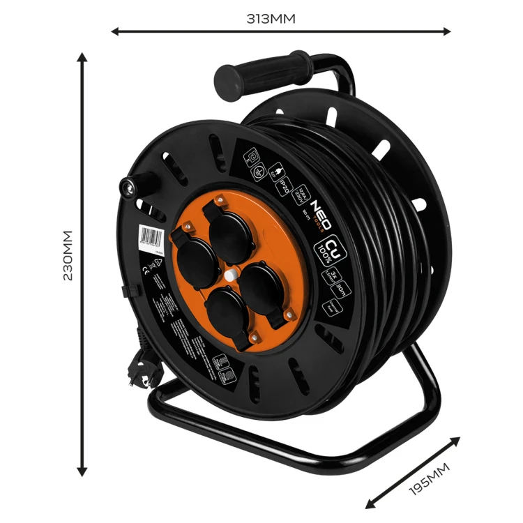 Przedłużacz bębnowy 30 m NEO TOOLS 3 x 1.5 mm2