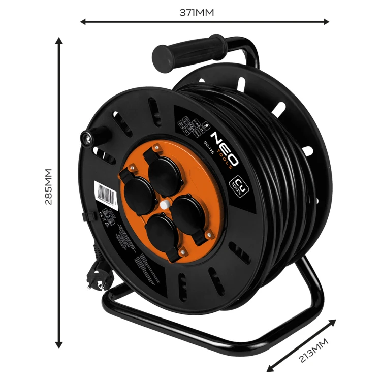 Przedłużacz bębnowy 50 m NEO TOOLS 3 x 2.5 mm2