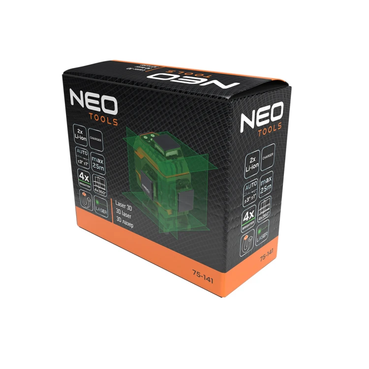 Laser 3D NEO TOOLS 16 linii zielony zestaw w walizce