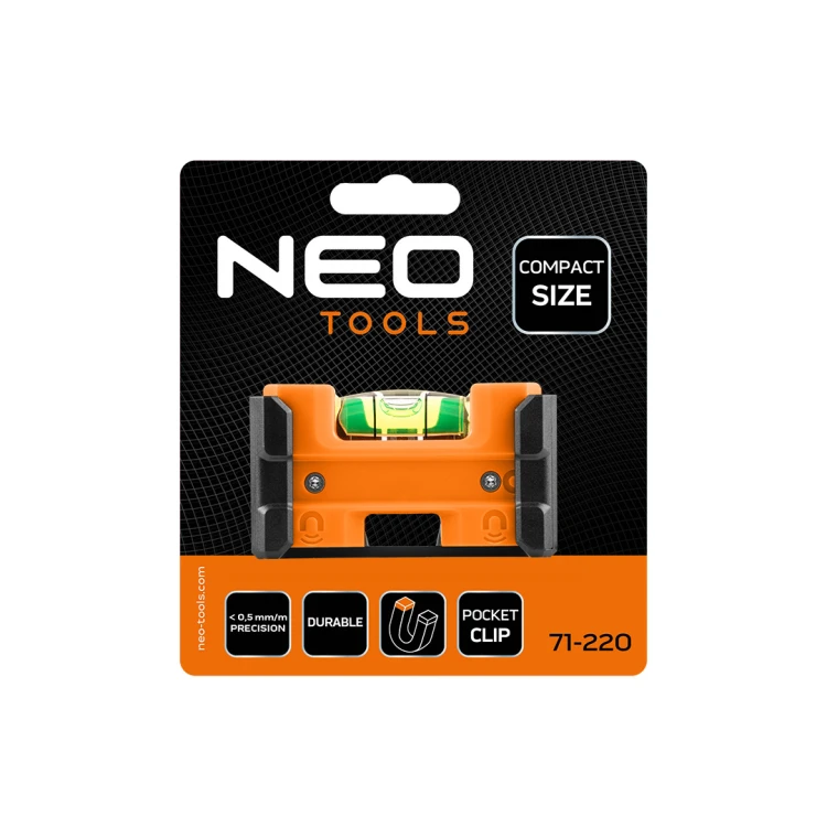 Poziomnica kieszonkowa NEO TOOLS z zaczepem do paska