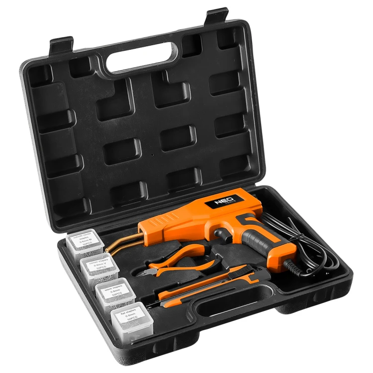 Lutownica do plastiku NEO TOOLS 50W zestaw + 200 szt zszywek + nóż + szczypce