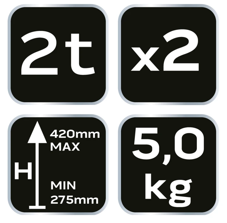 Podstawki pod samochód NEO TOOLS 2 t, 278-423 mm
