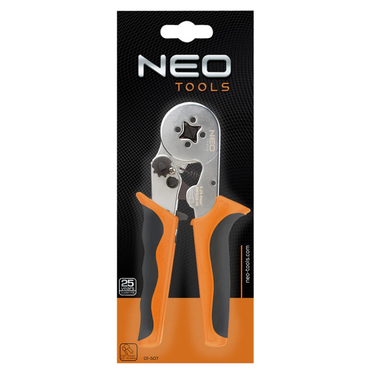 Szczypce do zaciskania końcówek tulejkowych NEO TOOLS 0.25 - 6 mm2