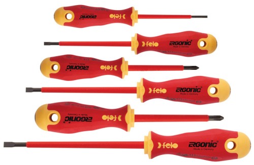 Wkrętaki izolowane FELO Ergonic zestaw 6 szt.  VDE 1000V + magnetyzer