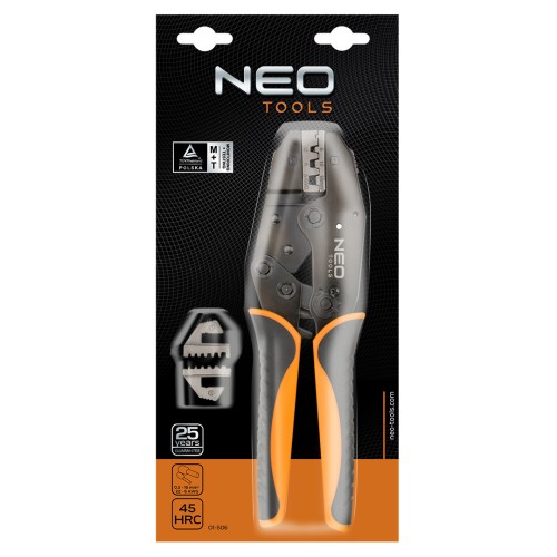 Szczypce do zaciskania końcówek tulejkowych NEO TOOLS 0.5 - 16 mm2 (22-6 AWG)