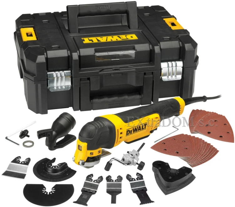 DEWALT Oscylacyjne narzędzie wielofunkcyjne 300 W +akcesoria 32 części + kufer transportowy DWE315KT-QS