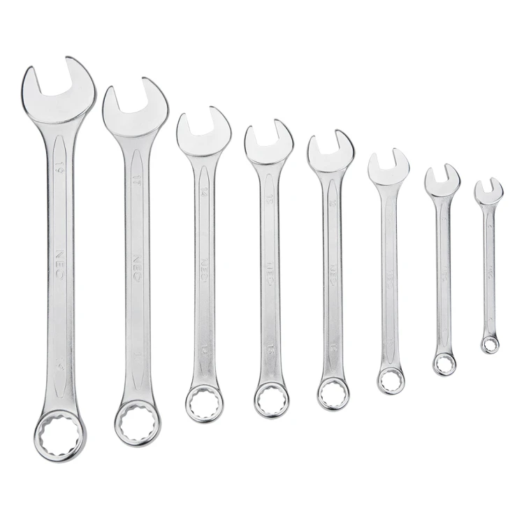 Klucze płasko-oczkowe NEO TOOLS 6-19 mm, zestaw 8 szt.