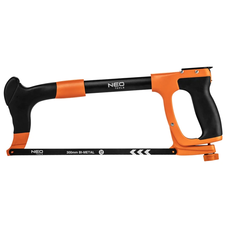 Piła do metalu NEO TOOLS heavy duty 300 mm z pojemnikiem na brzeszczoty, aluminium, dwukomponentowy uchwyt
