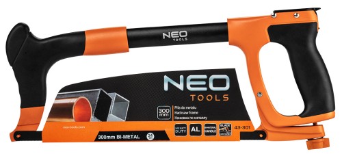 Piła do metalu NEO TOOLS heavy duty 300 mm z pojemnikiem na brzeszczoty, aluminium, dwukomponentowy uchwyt