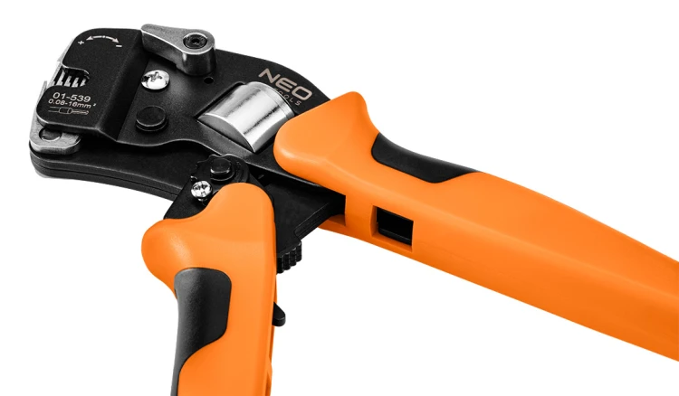 Szczypce do zaciskania końcówek tulejkowych NEO TOOLS CrV 230 mm, samonastawne 0.08 -16 mm2, AWG 26-5