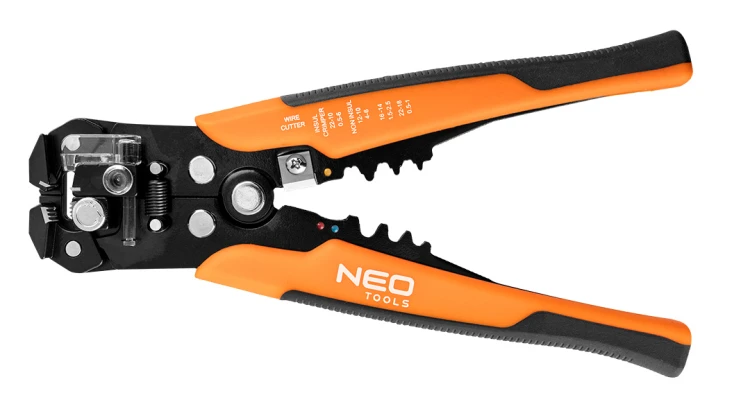 Automatyczny ściągacz izolacji NEO TOOLS 205 mm, czołowy + konektory 230 szt.