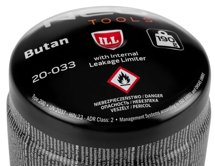 Lampa lutownicza gazowa NEO TOOLS na naboje 190 g + 4 naboje gazowe nabijane