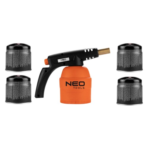 Lampa lutownicza gazowa NEO TOOLS na naboje 190 g + 4 naboje gazowe nabijane