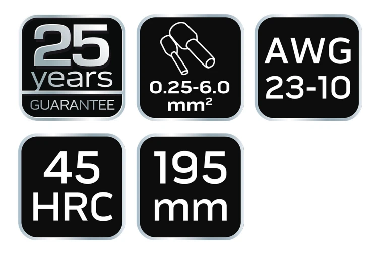 Szczypce do zaciskania końcówek tulejkowych NEO TOOLS 0.25 - 6 mm2