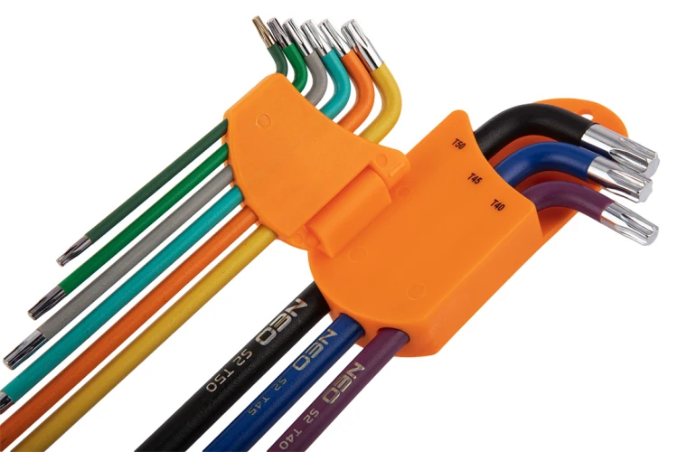 Klucze Torx NEO TOOLS  T10-50, zestaw 9 szt., kolorowe