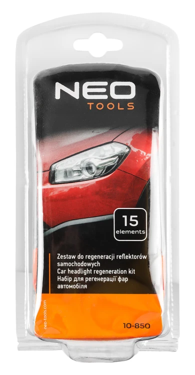Zestaw do regeneracji reflektorów samochodowych NEO TOOLS 15 elementów