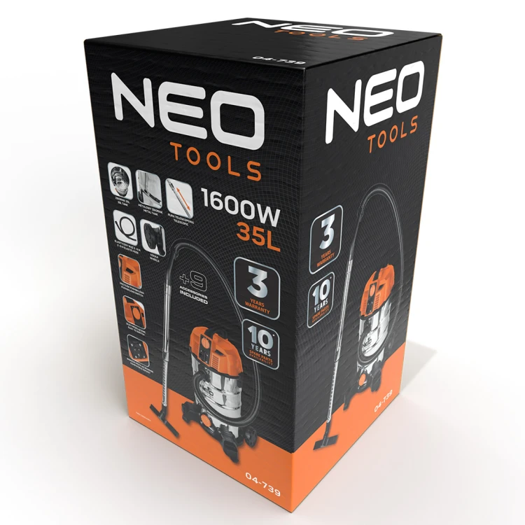 Odkurzacz przemysłowy NEO TOOLS 1600W, zbiornik 35 L