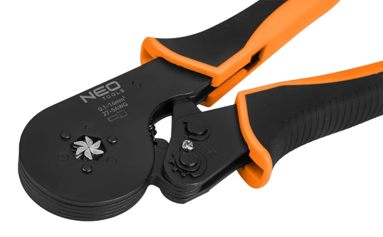 Szczypce do zaciskania końcówek tulejkowych NEO TOOLS 6 kamieni, średnica tulejek: 0.1 - 16 mm2