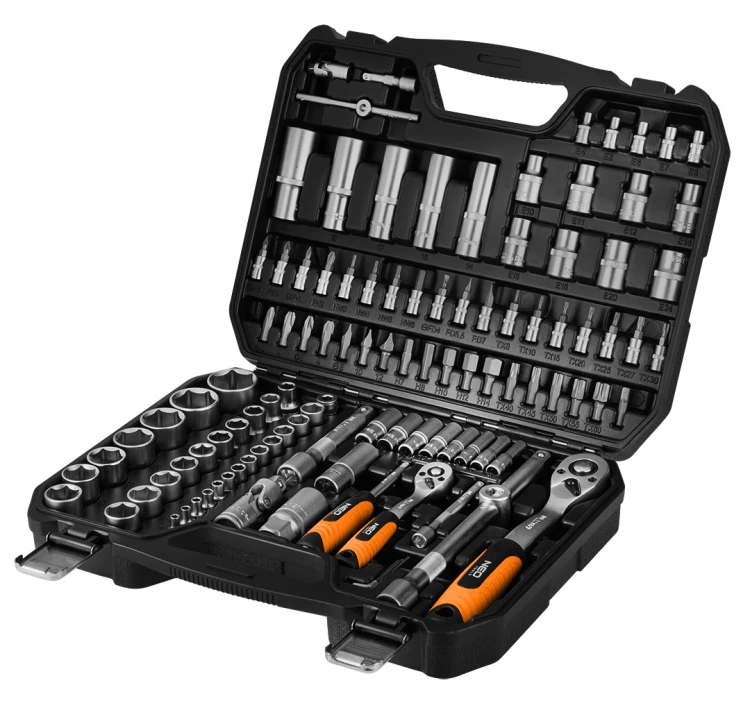Klucze nasadowe NEO TOOLS 1/2" 1/4" zestaw 110 szt. satynowy