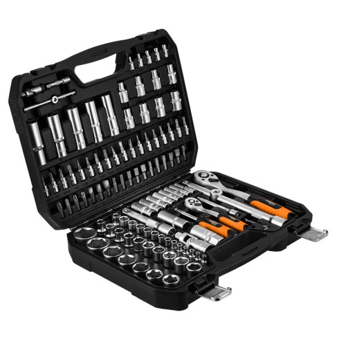 Klucze nasadowe NEO TOOLS 1/2" 1/4" zestaw 110 szt. satynowy