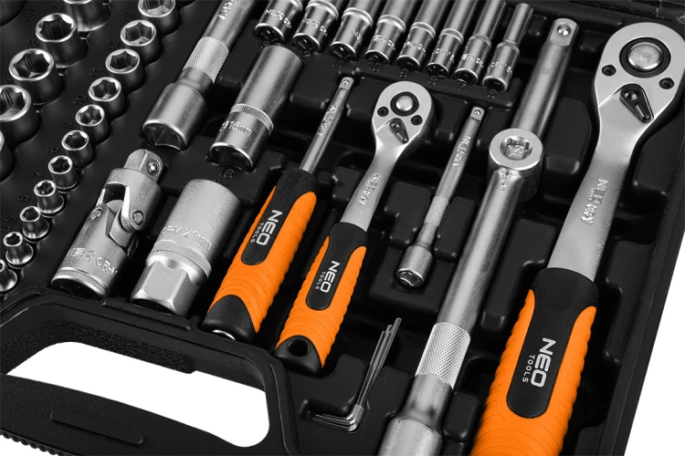Klucze nasadowe NEO TOOLS 1/2" 1/4" zestaw 110 szt. satynowy