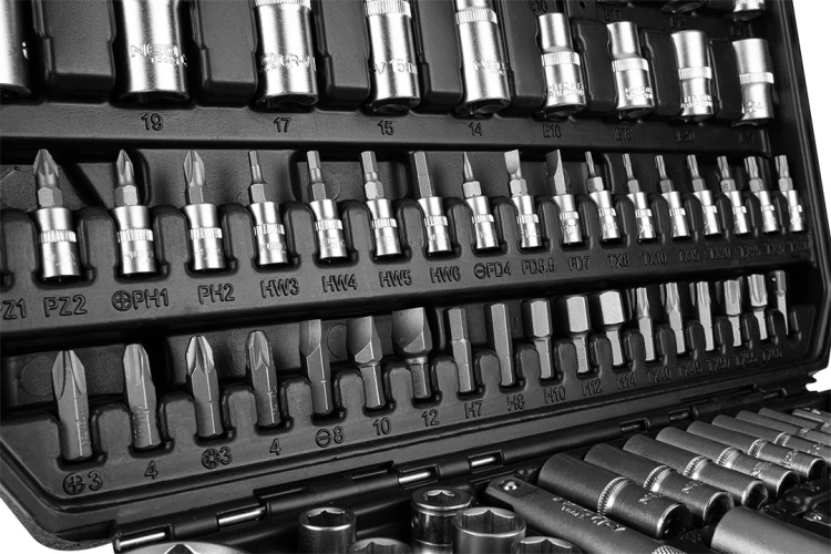 Klucze nasadowe NEO TOOLS 1/2" 1/4" zestaw 110 szt. satynowy
