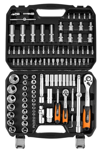 Klucze nasadowe NEO TOOLS 1/2" 1/4" zestaw 110 szt. satynowy