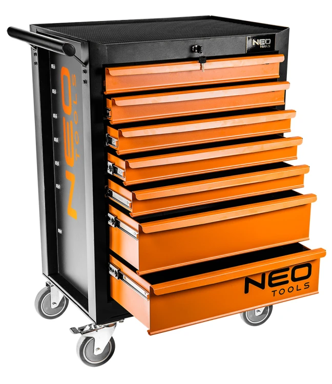 Szafka warsztatowa, NEO TOOLS 7 szuflad + zestaw 129 narzędzi
