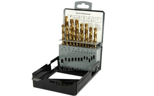 Abraboro - Wiertła do metalu tytanowe 19cz