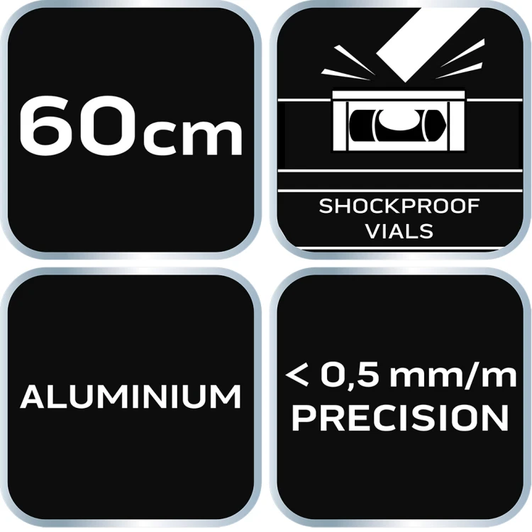 Poziomnica aluminiowa NEO TOOLS S 300 poziomica 3 libelle, 60 cm
