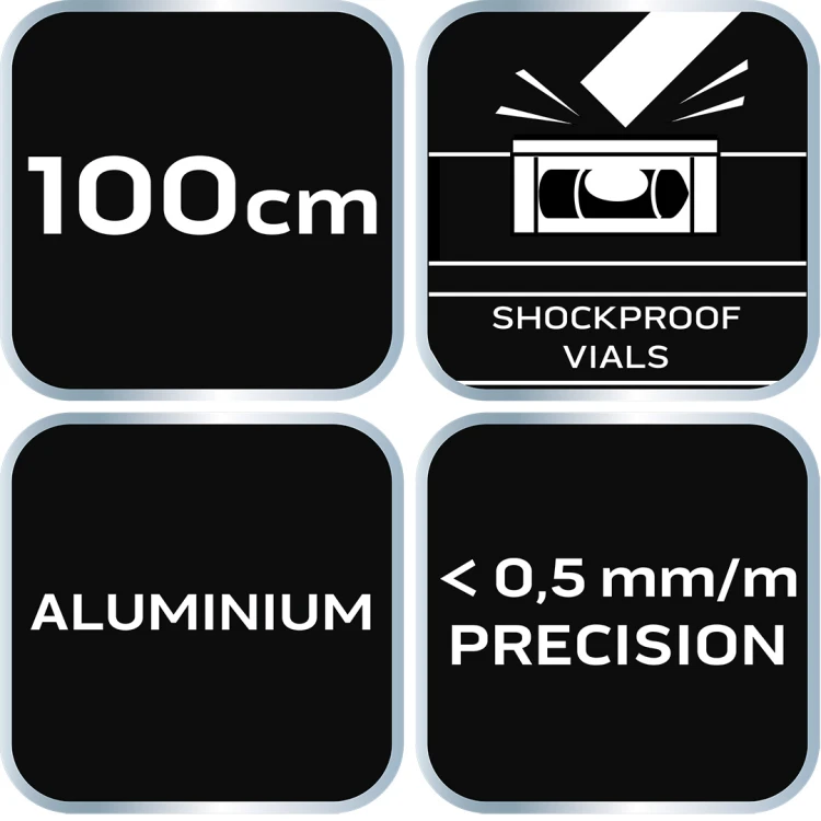 Poziomnica aluminiowa NEO TOOLS S 300 poziomica 3 libelle, 100 cm