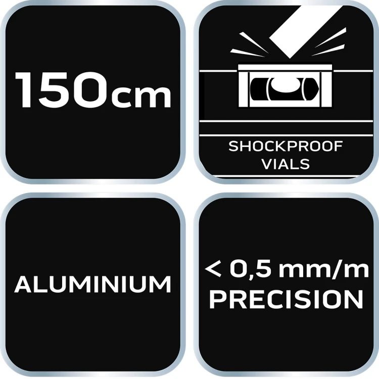 Poziomnica aluminiowa NEO TOOLS S 300 poziomica 3 libelle, 150 cm
