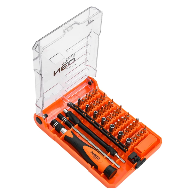 Wkrętaki precyzyjne NEO TOOLS uchwyt + końcówki zestaw 45 cz.
