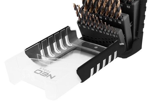 Wiertła do metalu HSS-CNC 124° Pro-Tec 1.0 - 13.0 mm zestaw 25 szt.