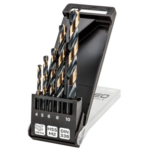 Wiertła do metalu HSS-CNC  NEO TOOLS 124° Pro-Tec 4.0 - 10 mm zestaw 5 szt.